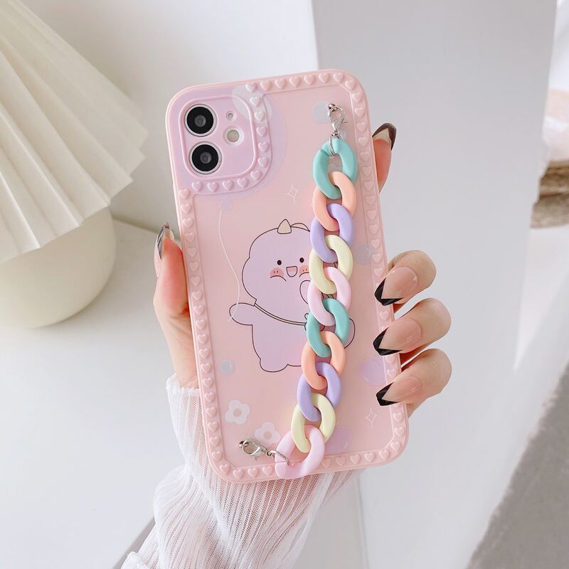 

Cartoon Dinosaur Hand Strap Phone Case, Multicolor
