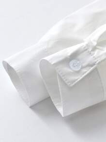 SHEIN 男小童前紐扣襯衫和背心和彈性腰帶長褲