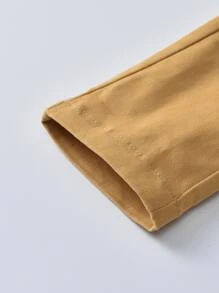 SHEIN 男小童前紐扣襯衫和背心和彈性腰帶長褲