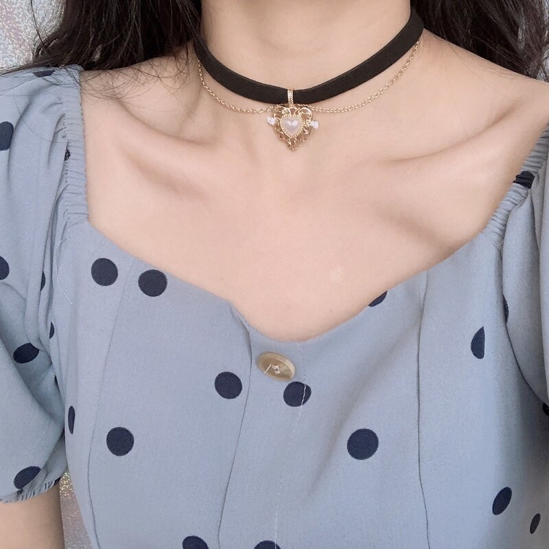 

Heart Pendant Layered Necklace, Gold