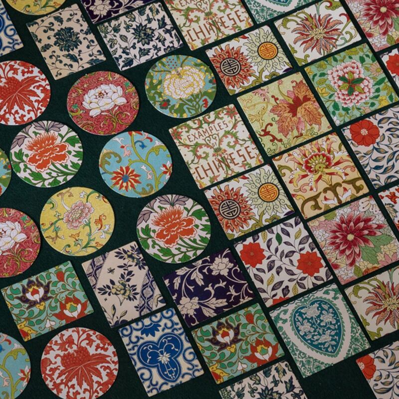 

46pcs Flower Print Random Sticker, Multicolor
