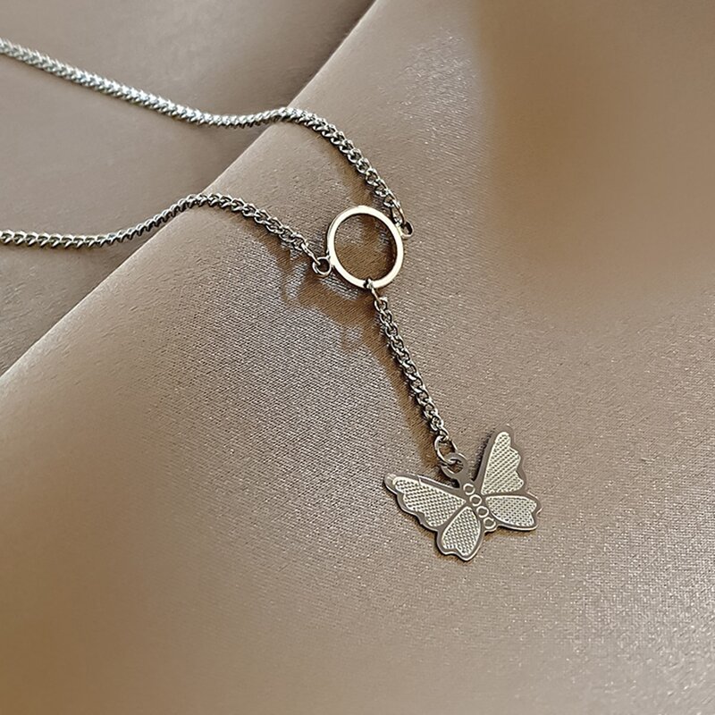 

Butterfly Pendant Chain Necklace, Silver