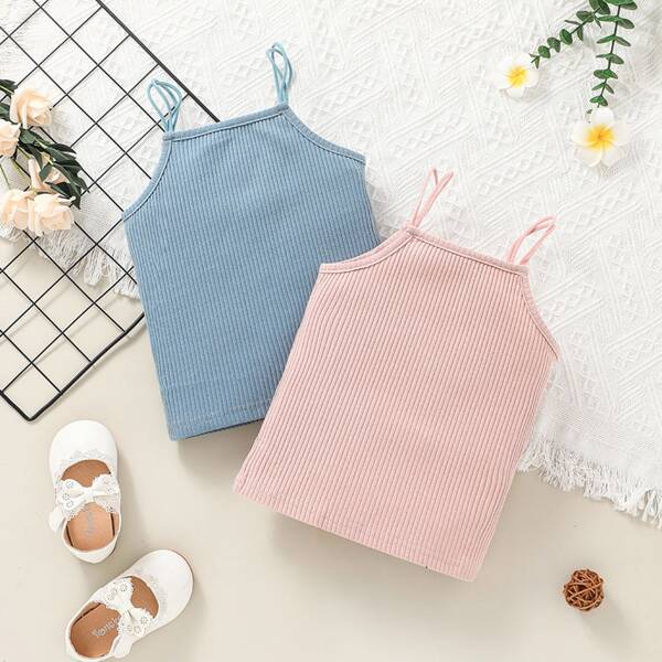 

Toddler Girls 2 Pack Rib-knit Cami Top, Multicolor