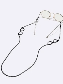 Street 1pc Copper Eyeglass Chain In Black, Gold, Or Silver Color Glasses Accessories For Women - Black - View 2