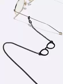 Street 1pc Copper Eyeglass Chain In Black, Gold, Or Silver Color Glasses Accessories For Women - Black - View 3