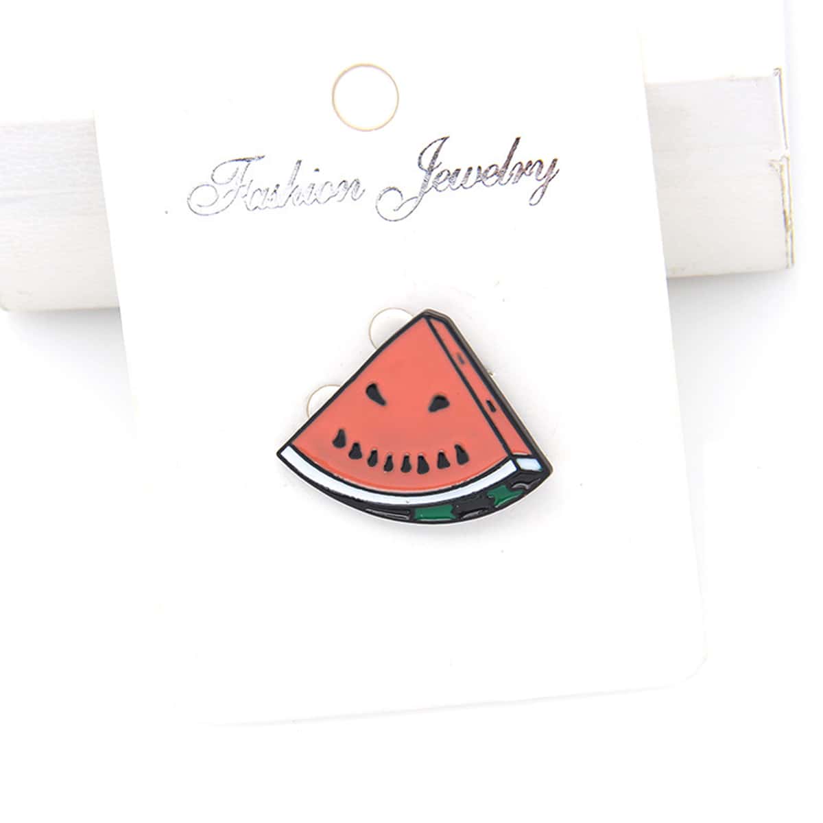 

Watermelon Design Brooch, Red