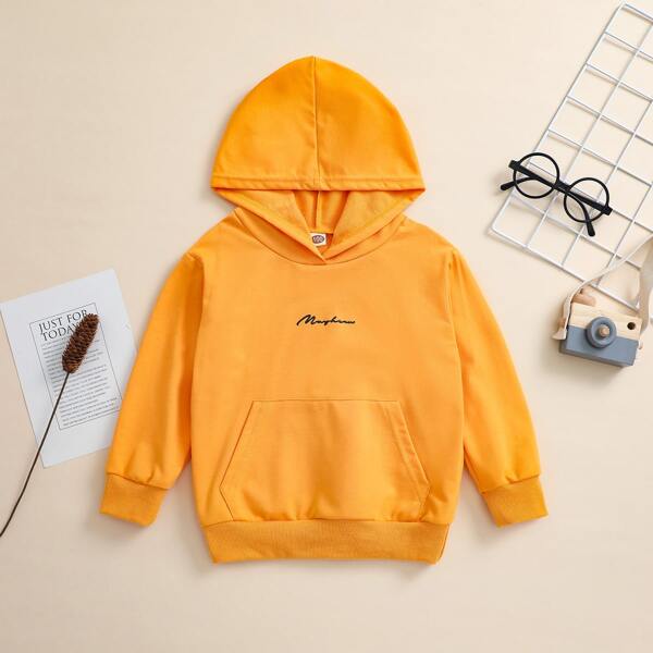 

Toddler Boys Letter Graphic Hooded Sweatshirt, Yellow