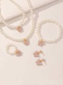 6pcs Girls Butterfly Decor Jewelry Set