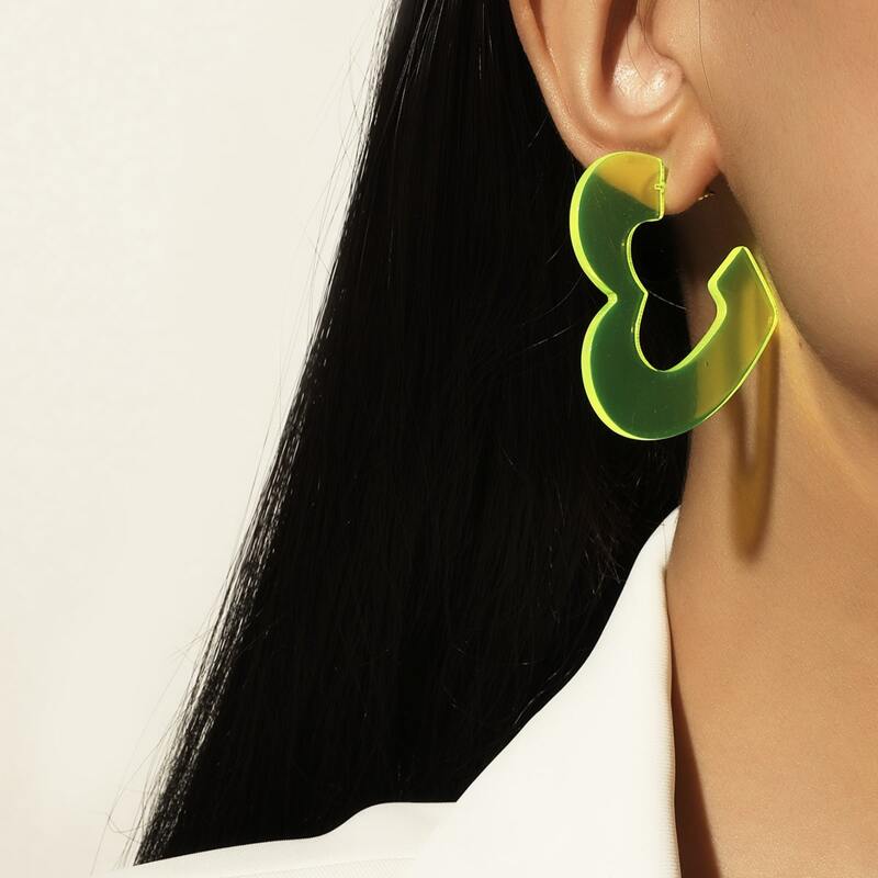 

Heart Decor Earrings, Yellow