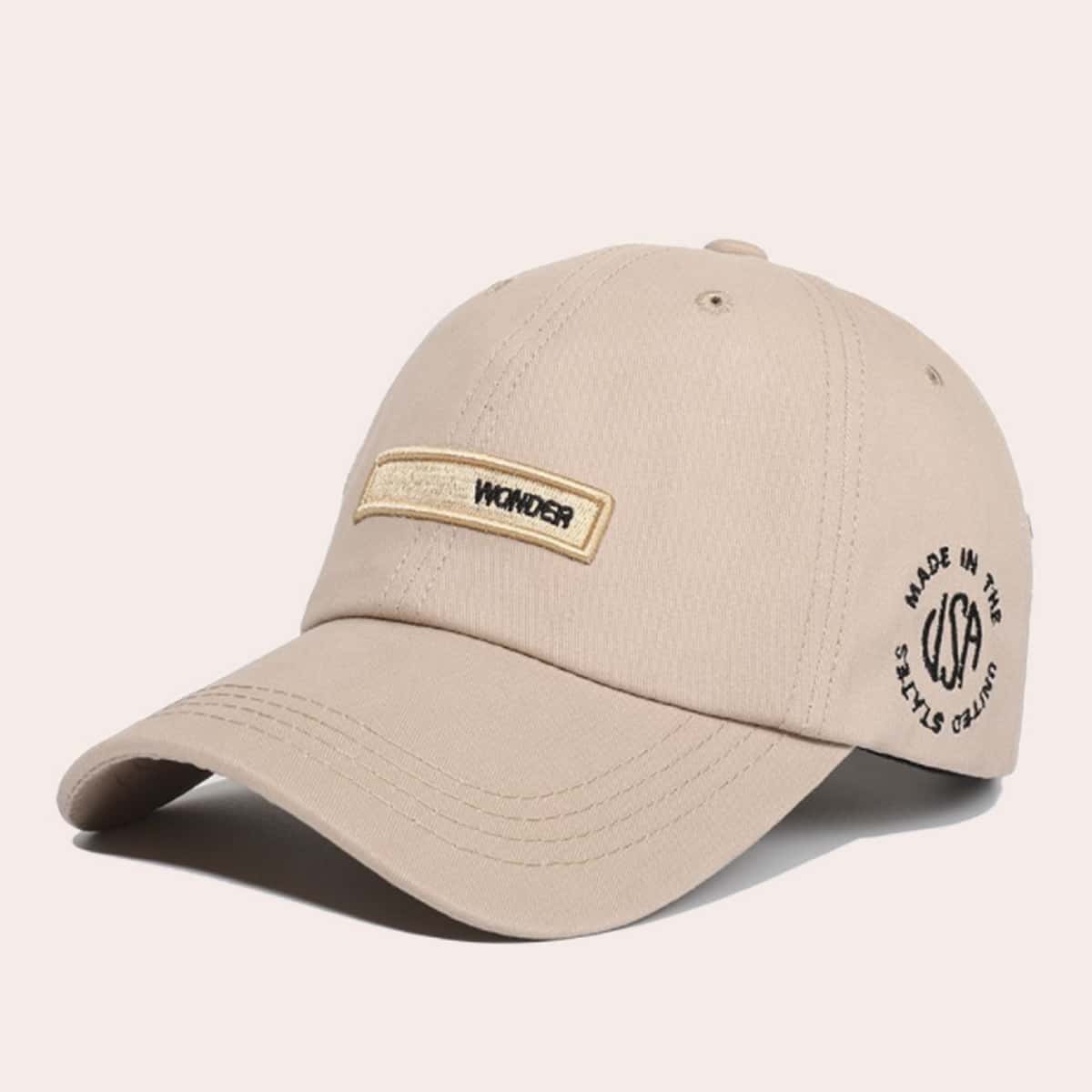 

Guys Letter Graphic Embroidery Baseball Cap, Khaki
