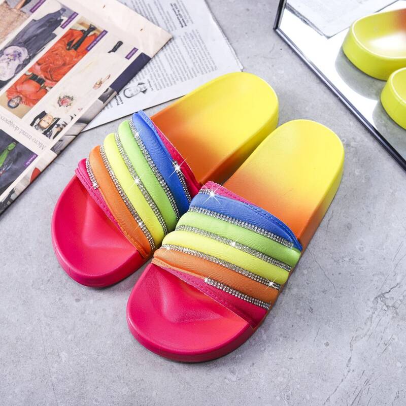 

Rhinestone Decor Slides, Yellow