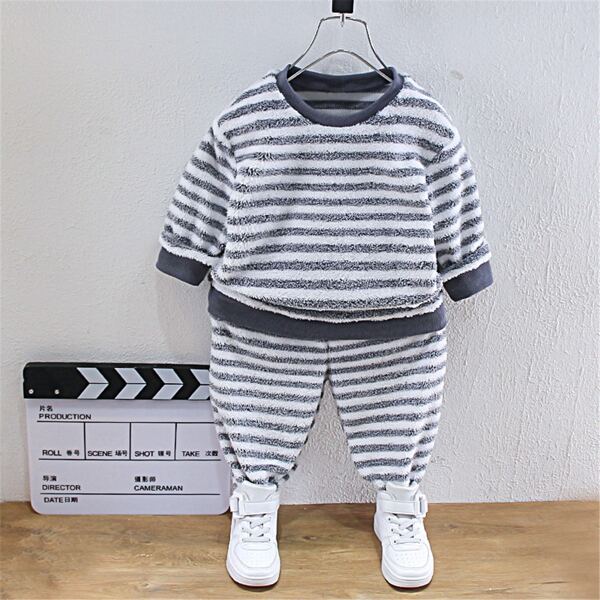 

Toddler Boys Striped Flannel Sweatshirt & Pants, Multicolor
