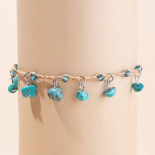 

Girls Turquoise Charm Anklet, Multicolor