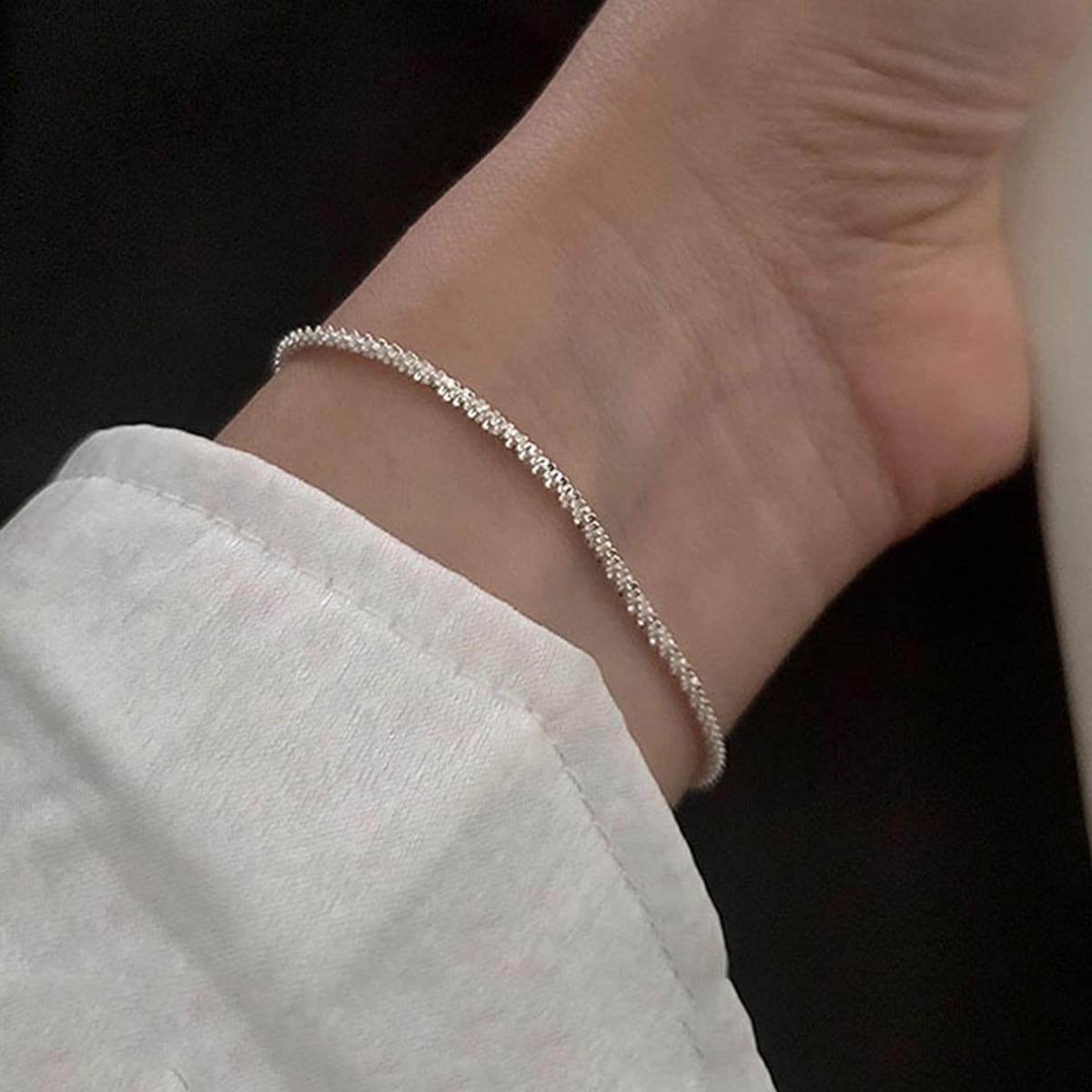 

1pc Minimalist Chain Bracelet, Silver