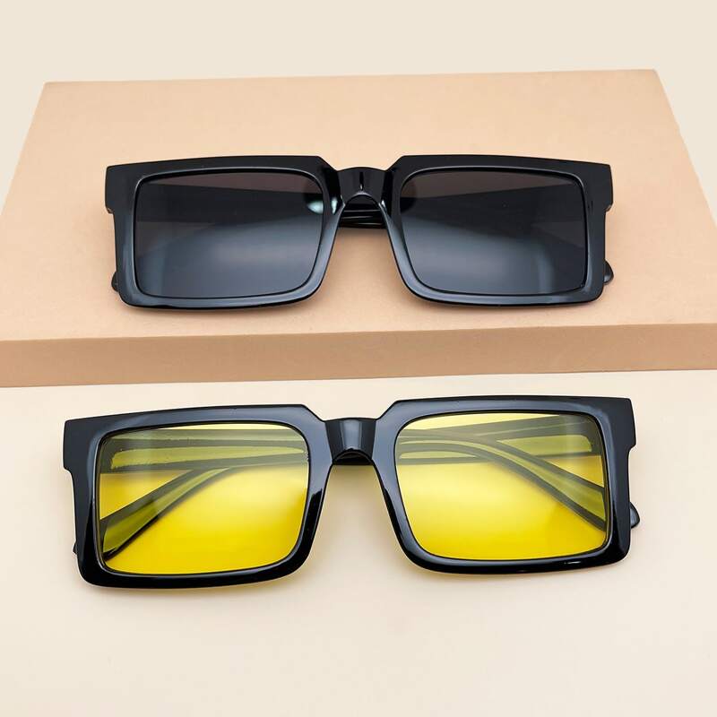 

2pcs Rectangle Frame Sunglasses