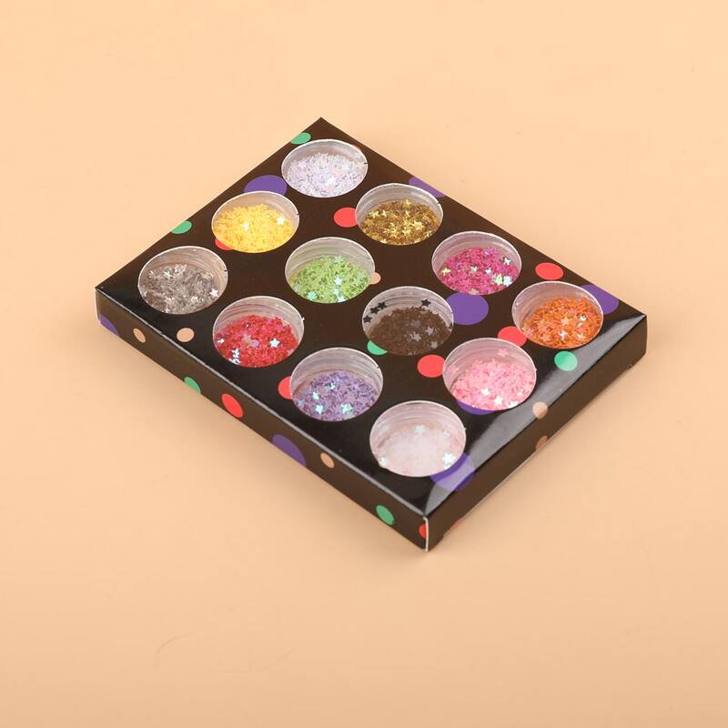 

12boxes Star Shaped Nail Art Decoration, Mauve purple