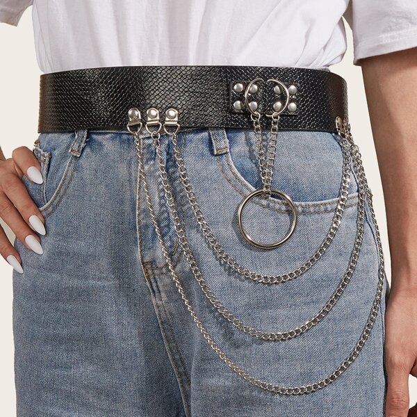 

Chain Decor Belt, Black
