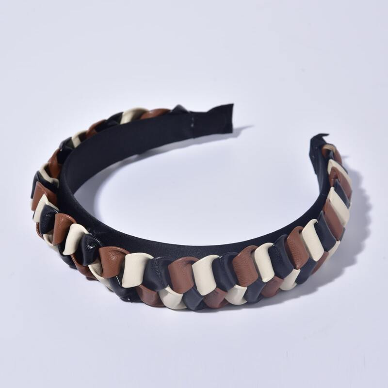 

1pc Color Block Braided Headband, Multicolor