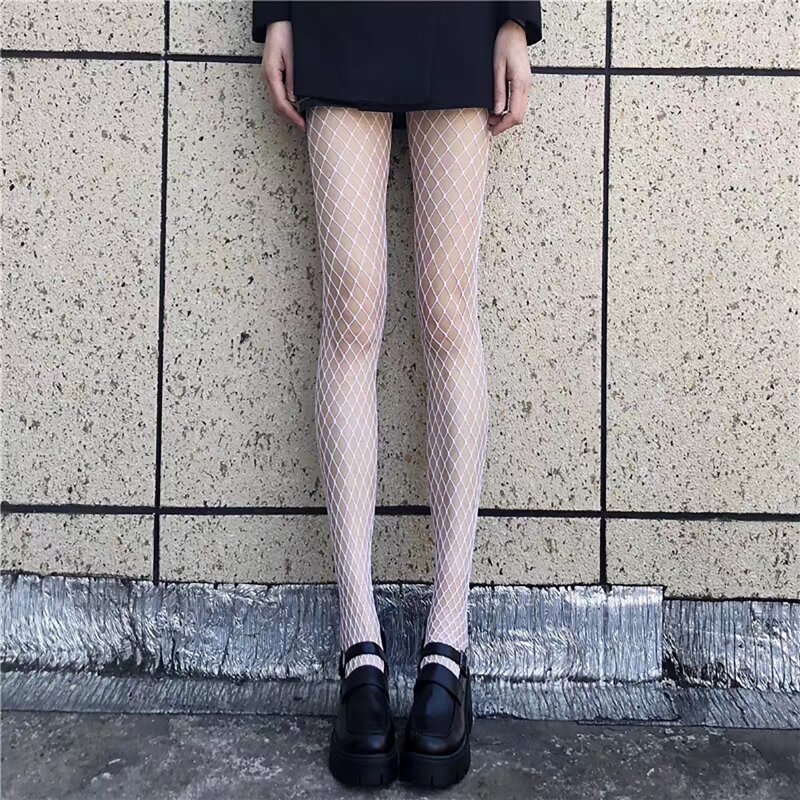 

3pcs Solid Fishnet Socks, White