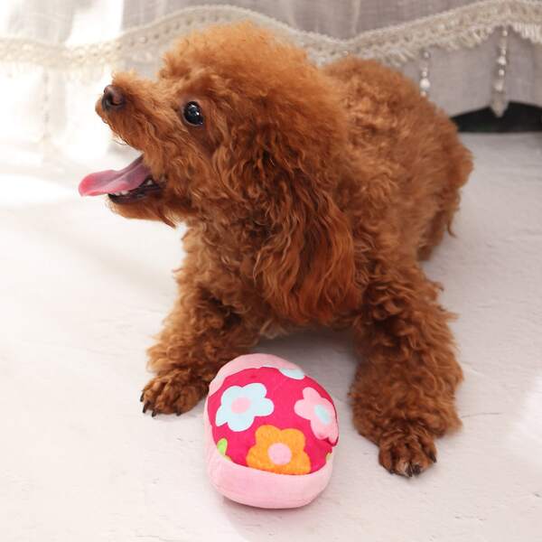 

1pc Plush Slipper Pet Sound Toy, Multicolor