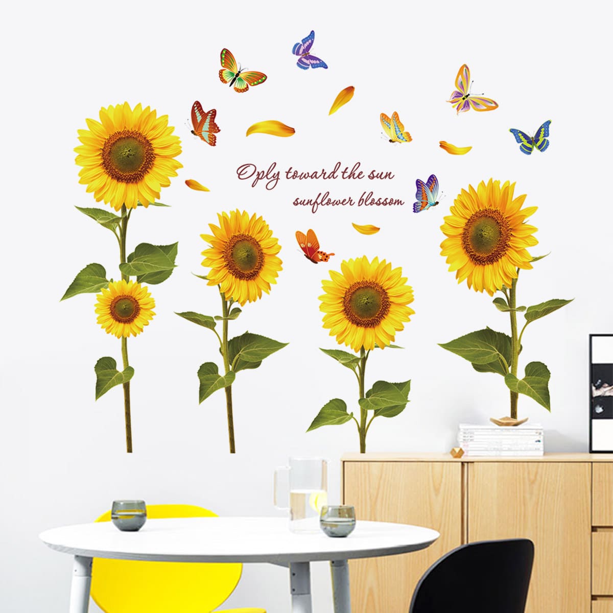 

Sunflower Print Wall Sticker, Multicolor