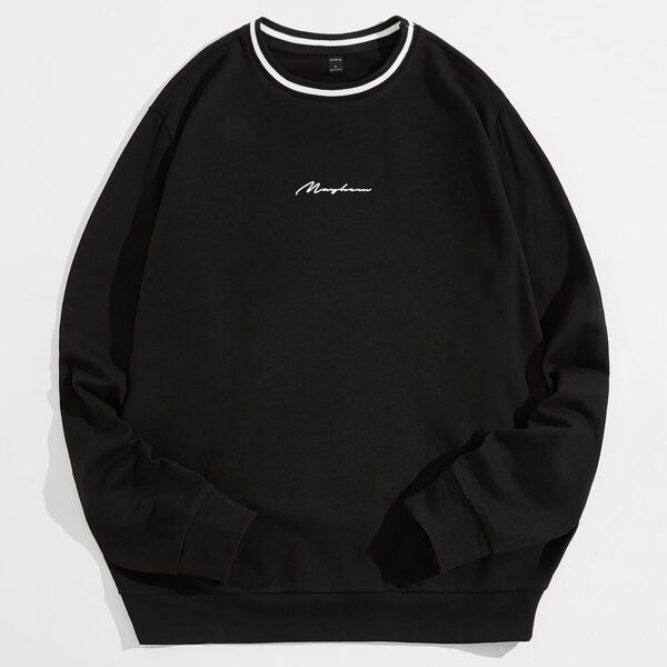 

Men Letter Graphic Pullover, Black