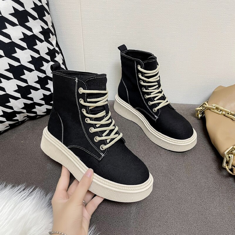 

Lace-up Front Boots, Black