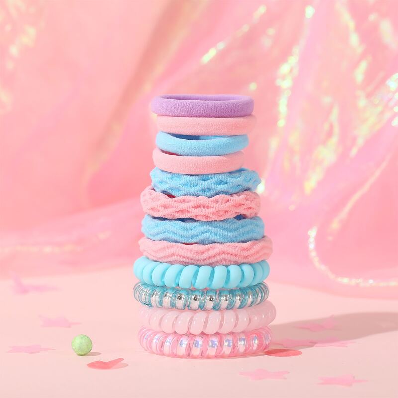 

12pcs Solid Hair Tie, Multicolor