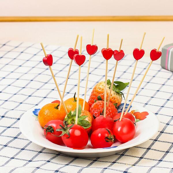 

100pcs Random Heart Fruit Fork, Multicolor