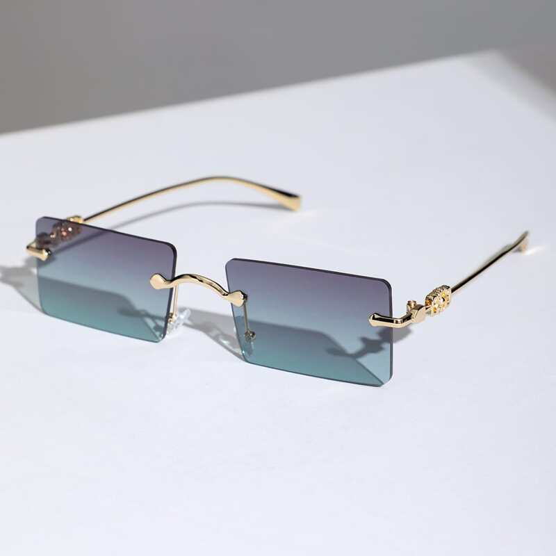 

Guys Rimless Tinted Lens Sunglasses, Multicolor
