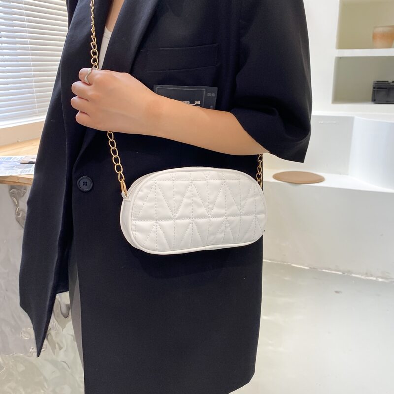 

Minimalist Quilted Crossbody Bag, White