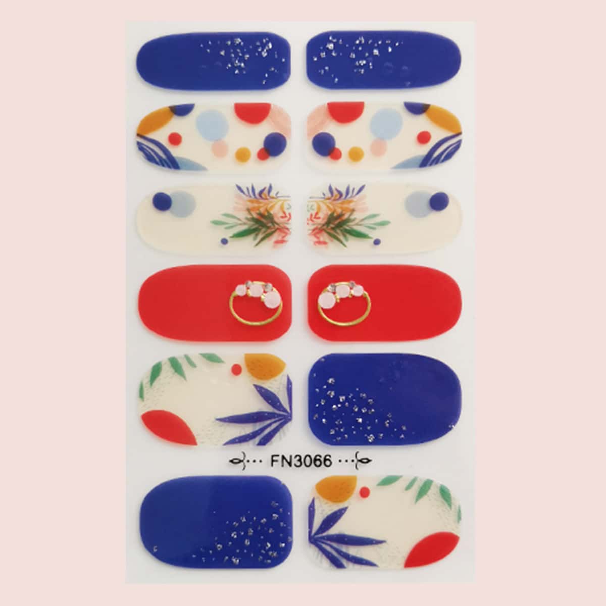 

1sheet Plant Pattern Nail Art Sticker, Multicolor