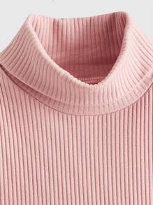 SHEIN Chica Adolescente 3 Piezas , Sin Mangas, Cuello Alto Y Acanalado