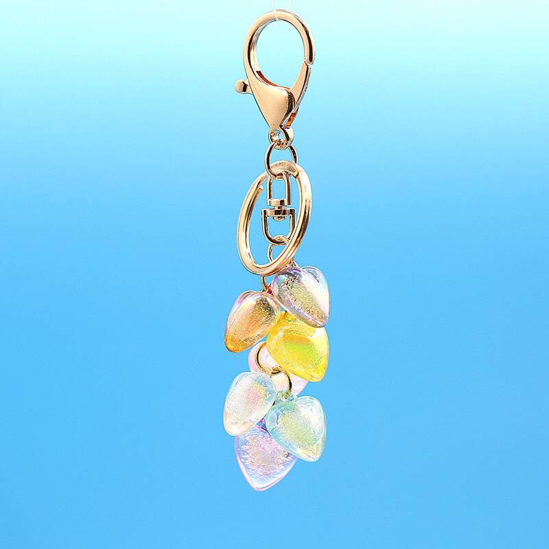 

Heart Charm Keychain, Multicolor