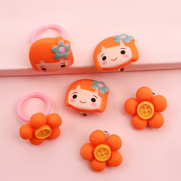 

6pcs Girls Cartoon Jewelry Set, Multicolor