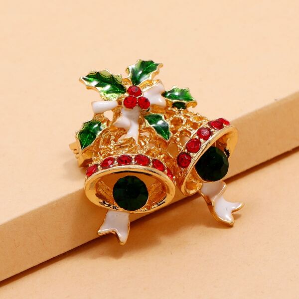 

Christmas Bell Design Brooch, Multicolor