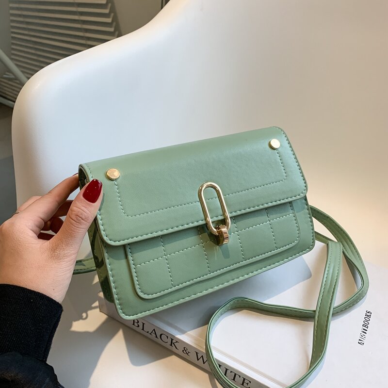 

Quilted Flap Crossbody Bag, Green