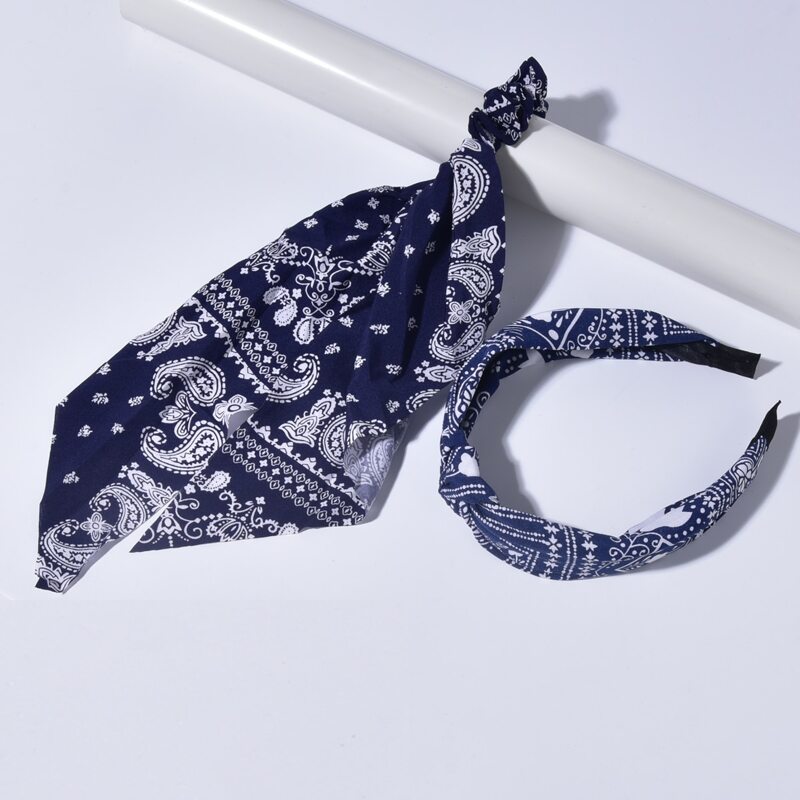 

1pc Paisley Pattern Scrunchie Scarf & 1pc Headband, Multicolor