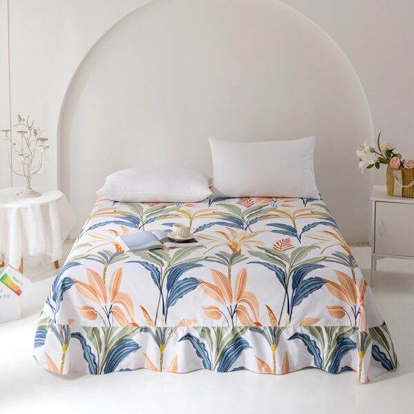 

Leaf Print Bed Skirt, Multicolor