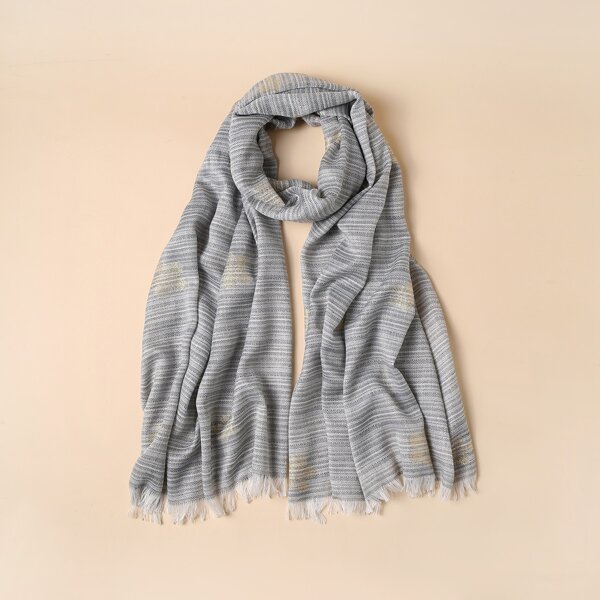 

Paisley Print Scarf, Navy blue