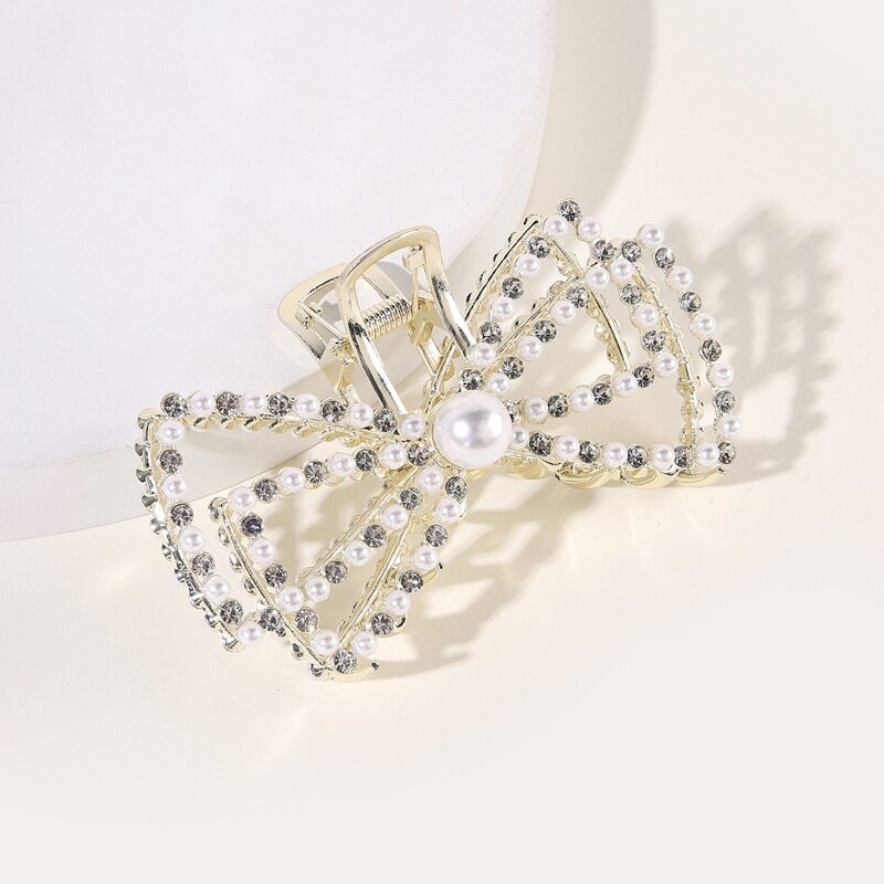 

Faux Pearl Decor Hair Claw, Gold