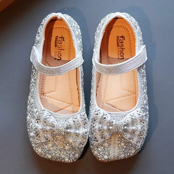 

Toddler Girls Metallic Bow Decor Flats, Silver