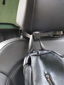 1 pieza Gancho de parte trasera de asiento de coche - Negro - Ver 2