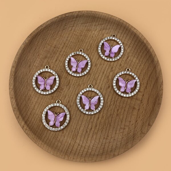 

6pcs Butterfly DIY Jewelry Accessory, Purple