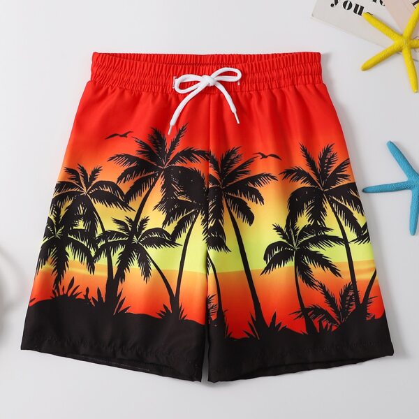 

Boys Palm Print Swim Trunks, Multicolor