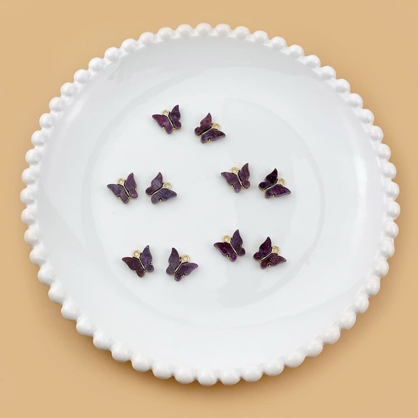 

10pcs Butterfly DIY Jewelry Accessory, Violet purple