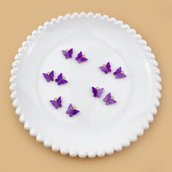 

10pcs Butterfly DIY Jewelry Accessory, Purple
