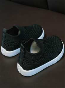 1 đôi Trẻ sơ sinh Giày thể thao , Đúng mốt & Tối giản - màu đen - Xem 3