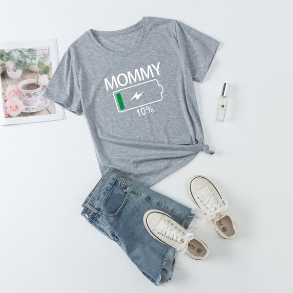 

Letter Graphic Short Sleeve Tee, Light grey