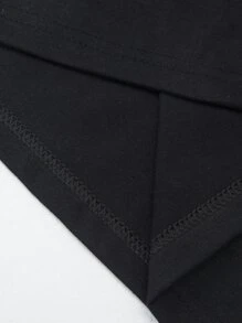 Hombres Camiseta con estampado de letra - Negro - Ver 4